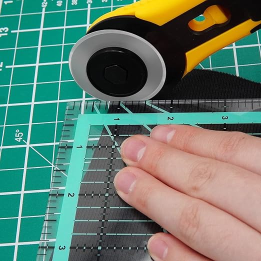 MANUFORE 4pcs Square Quilting Ruler (12.5”/ 9.5”/ 6”/ 4.5”) Sewing Acrylic Ruler Anti-Slip Metric Ruler DIY Quilting Tools with Clear Printed Lines for Precise Cutting