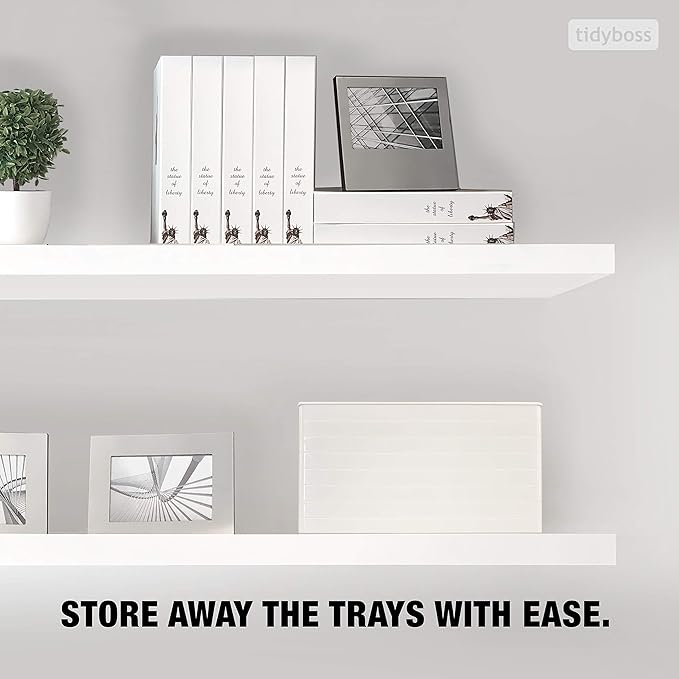 Tidyboss 8 Puzzle Sorting Trays with Lid 10" x 10" - Portable Jigsaw Puzzle Accessories White Background Makes Pieces Stand Out Sort Patterns, Shapes and Colors | for Puzzles Up to 1500-2000 Pieces