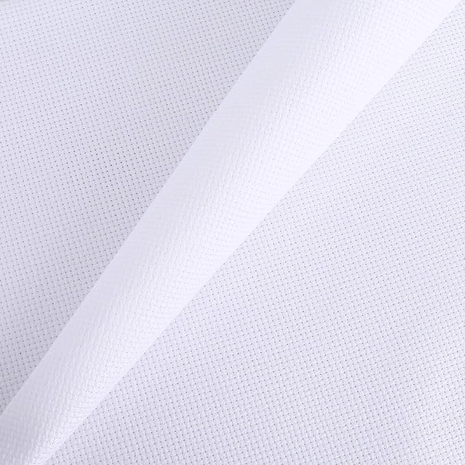 Aida Cloth 14 Count Cross Stitch Fabric,19×28inch (14CT, White)