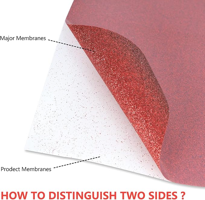 guangyintong Glitter Red Heat Transfer Vinyl HTV Rolls, 12" x 8ft Iron on Vinyl for T-Shirts Glitter Red HTV Vinyl for All Cutter Machines Easy to Cut & Weed for Heat Vinyl Design