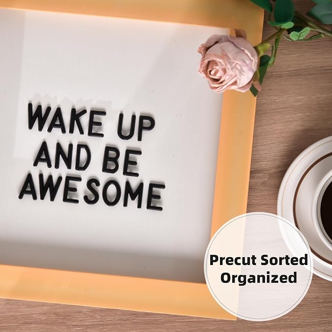 Felt Letter Board Letters,PRE-Cut Characters with Sorting Tray,Felt Board Letters (1 Inch Plus Black)