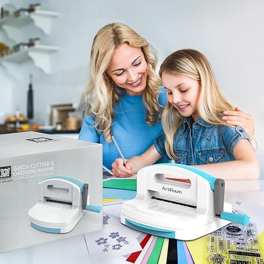 Manual Die Cutting & Embossing Machine,Portable Die Cut Machine with Storage Box,6'' Opening Size for Cardmaking,Scrapbooking and DIY Crafts-Full Tools Included