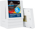 PHOENIX 4x4 Inch 8 Pack Artist Canvas - Small Square Stretched Canvases for Painting - 3/4 Inch Profile, 100% Cotton 11 Oz. Gesso Primed White Blank Professional Canvas Oil & Acrylic Paints