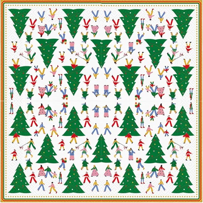 20-ct 13x13 Christmas Paper Decoupage Napkins, 3-Ply Servilletas Tissue Napkin for Dinner and Parties, Disposable Napkins (Christmas Hustle)