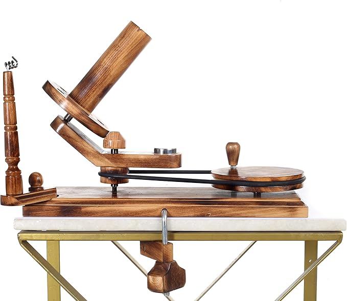 Wooden Yarn Ball Winder – Hand Crank Beechwood Swift for 8–10 oz Skeins – Wool Yarn Winder for Knitting, Crochet Thread & Crafting (Antique Ball Winder)