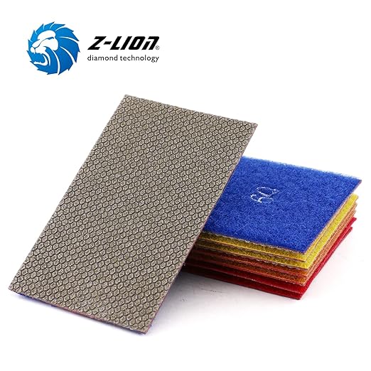 Z-Lion Diamond Abrasive Paper Sheets 60 Grit Diamond Sandpaper Nylon Back for Grinding Stone Glass Ceramic(1 Pcs)