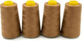 Tortoise 4 Cones of 3000 Yards Each Spool Thread for All Purpose, Serger, Overlock, Quilting, Sewing Machine - 100% Polyester - 40S/2 Ginger