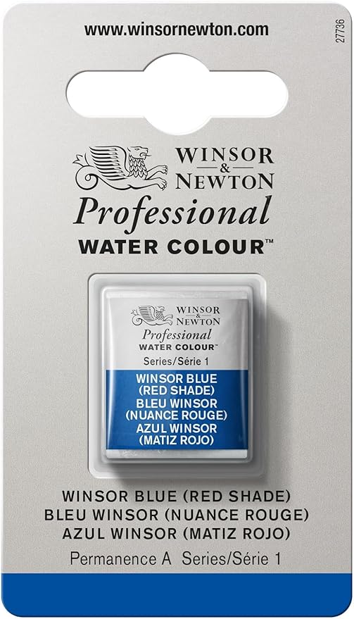 Winsor & Newton Professional Water Colour Paint, Half Pan, Winsor Blue Red Shade