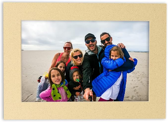 8x10 Mat Bevel Cut for 5.5x8.5 Photos - Acid Free Tan Precut Matboard - For Pictures, Photos, Framing - 4-ply Thickness