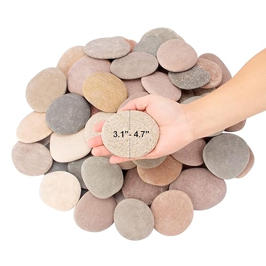 [About 30 PCS - 35 PCS](18 Pounds) Painting Rocks,3"-4.8" River Rocks,Flat Rocks,Painting Stones,Naturally Stones,Arts Rocks,Craft Rocks,DIY Rocks