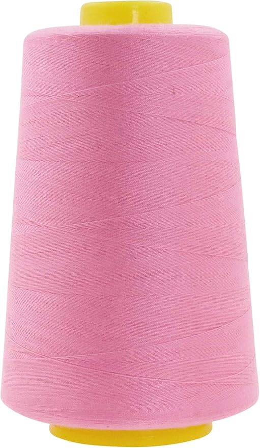 Mandala Crafts 4 Pack of Serger Threads Cones Spools - 40S/2 24000 Yards Polyester Pink Threads for Sergers Machine and Overlock Quilting Sewing Machine