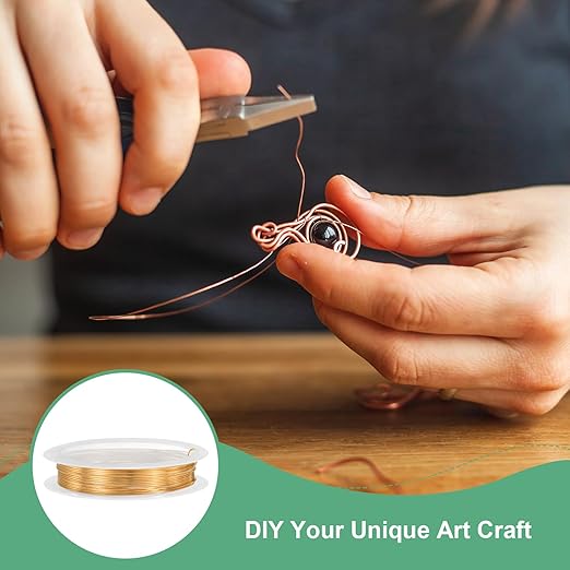 0.7 mm/21 Gauge Copper Wire for Jewelry Making, 10.2FT Copper Beading Craft Wire for Jewelry/Weaving/DIY Crafting/Planting, Color-Retaining [3.1M, Copper Tone]