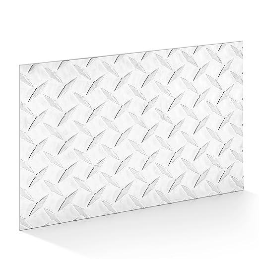 1pcs Diamond Plate Sheet Metal Heavy Duty Tread Aluminum Sheet Diamond Tread Plate for Wall Covering, Cargo Trailer, RV and More (9'' X 12'' X 0.08'',Silver)