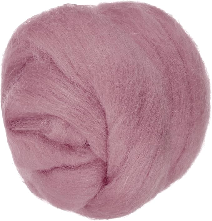 PATIKIL Wool Roving Yarn, 250G/8.8OZ Felting Wool Pure Roving Yarn, Pale Pink