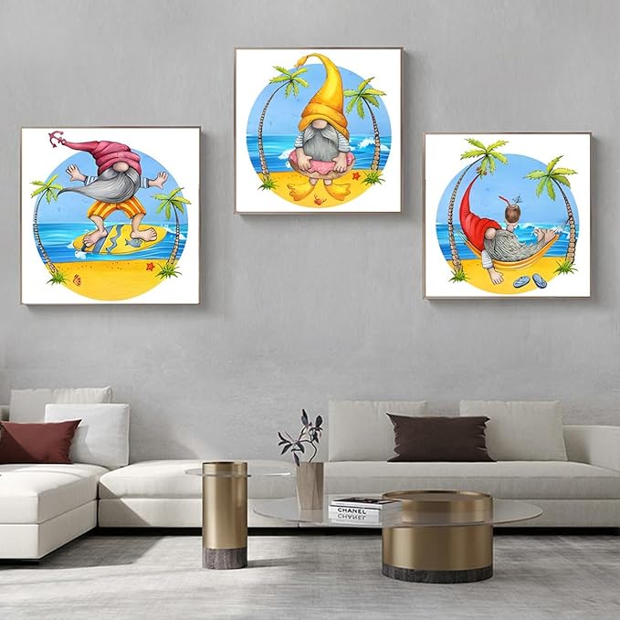 ZuoAnLF 4 Packs Stamped Cross Stitch Kits for Adults,Stamped Cross-Stitch Needlepoint Counted Kits Beginners,Embroidery Kit Arts and Crafts for Home Decor 11CT,9.8 * 9.8inch (Gnome)