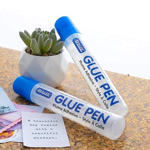 BAZIC Products Washable Glue Pen 1.7 Oz. (50 mL), Liquid Clear Glues Bond Adhesive for Art Crafts Project at School Home Office (2/Pack), 24-Pack