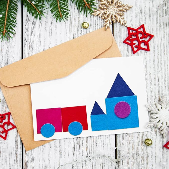 Jtnohx Geometric Stickers, Felt Stickers for Kids, Felt Geometric for Crafts, Craft Supplies for Scrapbooking 170pcs 1" to 2" Size