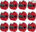 12 Pcs Hand Tally Counter 4-Digit Lap Counter Clicker, Manual Mechanical Handheld Pitch Click Counter with Finger Ring for School Golf & Knitting Row Croche
