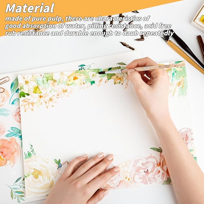 150 Sheets Watercolor Paper Bulk,White Water Color Paper for Kids Child Students Adults Artists Drawing-65LB/180GSM Art Paper-8.5 x 11 inch Painting & Craft Papers, Finger Paints, Watercolor, Tempera