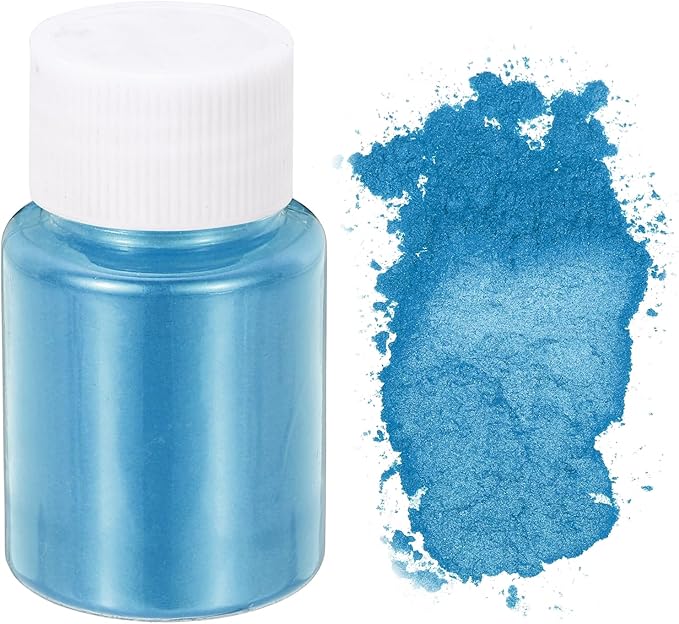 uxcell 10g/0.35oz Cosmetic Grade Mica Powder, 600 Mesh Mica Powder Natural Resin Epoxy Pigment Powders for Casting Resin, Candle Dye, DIY Nail Polish and Lip Gloss, Azure