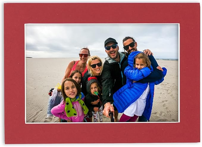 6x8 Mat for 8x10 Frame - Precut Mat Board Acid-Free Show Kit with Backing Board, and Clear Bags Deep Red 6x8 Photo Matte Made to Fit a 8x10 Picture Frame Matboard for Framing, Pack of 100 Mats