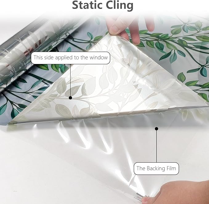 NINETREX One Way Window Privacy Film, Daytime Privacy Static Cling Sun Blocking Anti UV Reflective Window Tint for Home and Office 35.4 x 157.4 inches, Silver Leaf