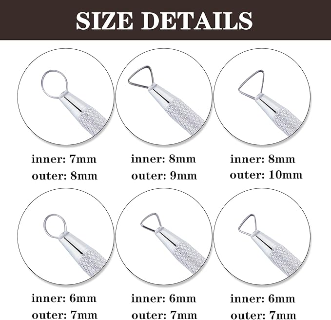 6Pcs Clay Tools Pottery Tools Clay Sculpting Tools Mini Ribbon Cutter Metal Tools Set Carving Art Polymer Clay Tools