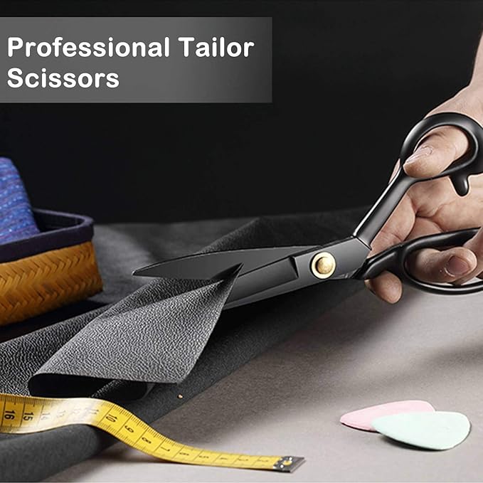 BIHRTC Sewing Scissors Stork Scissors for Fabric Scissors Heavy Duty Stainless Steel 9 Inch Professional Tailor Shears Set for Tailoring Sewing Dressmaking Quilting Sharp Scissor Pack of Tape Measure