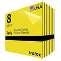 Trotec TroLase | 12"x12"x1/16", 8 Pcs | Yellow/Black | 2 Ply | Modified Acrylic | Laser Engraving Double Color Plastic Sheet | Engraving Blanks for Laser, Saw, Guillotine | Made in USA