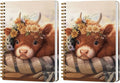 2 PCs Cute Cow Gifts for Women Journaling Notebooks Daisy, Cows Spiral Notebook Aesthetic Design, Cow Lovers Note Books Journals for Writing Hardcover Notebook Office Classroom Supplies