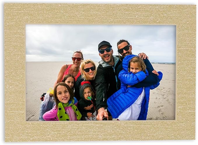 8x10 Mat Bevel Cut for 5.5x8.5 Photos - Acid Free Fresh Linen Canvas Precut Matboard - For Pictures, Photos, Framing - 4-ply Thickness