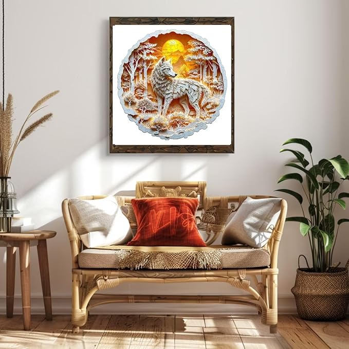 Wooden Puzzles for Adults, 3D Wolf Wooden Puzzles 200 Pieces, Unique Animal Shaped Wood Challenging Jigsaw Puzzles Gifts for Adults, 11.4x11.4in