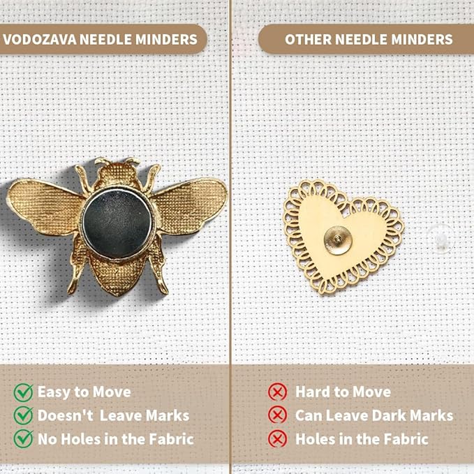 Needle Minder Magnet, Magnetic Needle Minder, Needle Minders Magnetic Cross Stitch Accessories, Magnetic Needle Holder, Life Tree, Butterfly, Cats, Owl, Heart (Bee)