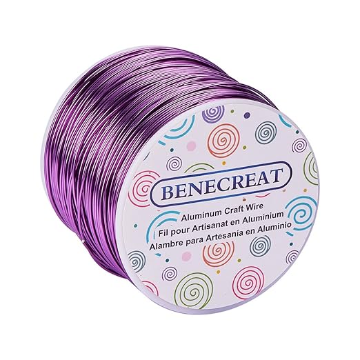 BENECREAT 18 Gauge Jewelry Craft Aluminum Wire 492 Feet Bendable Metal Sculpting Wire for Craft Floral Model Skeleton Making (Purple, 1mm)