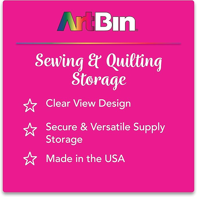 ArtBin 7003AB Sew-Lutions Sewing Supply Storage System with Lift-Out Thread Spool Tray, [1] Plastic Storage Case, Clear