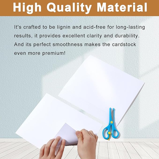 40 Sheets White Shimmer Cardstock 8.5 x 11 Scrapbooking Paper, 75lb Heavyweight Paper Card Stock for DIY Cards Making, Business Cards, Wedding Invitations, Menus, Anniversary Card