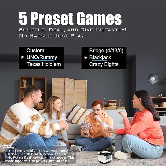 2025 New Smart 2-in-1 Automatic Card Shuffler and Dealer(Support 12 Players) + 12 Wireless Draw Buttons