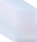 PATIKIL 11.7x8.3" Holographic Sticker Paper, 10Sheets A4 Polypropylene Self-adhesive Transparent Waterproof Laminate Overlay Film for Photo Cards Scrapbook Decorations, Circle