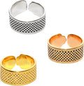 Lilaly 3 Pcs Thimble Metal Sewing Thimble Thimbles for Hand Sewing Sewing Finger Protector Sewing DIY Tool