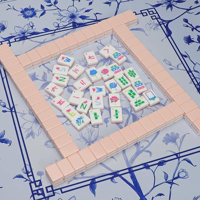 American Mahjong Tile Set, 160 Acrylic Engraved Mahjong Tiles with Carrying Bag and Accessories