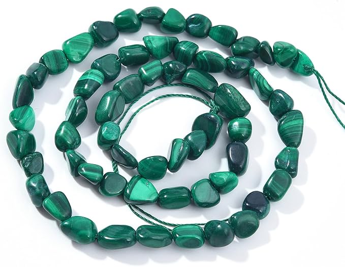 Malachite Pebble Nugget Oval Free Tumbled Stone 6-8mm Natural Gemstone Loose Beads Approx 15.5 inch for DIY Jewelry Making