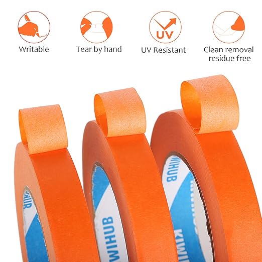 Orange Painters Tape,1 inch x 60 Yards - Medium Adhesive Masking Tape for Painting,Labeling,DIY Crafting,Decoration and School Projects