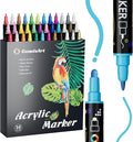 36 Colors Acrylic Paint Pens, Acrylic Paint Markers Dual Tip, with Dot Tip and Fine Tip, Acrylic Markers for Rock Painting, Wood, Canvas, Fabric, Paper, DIY Crafts Making Art Supplies (36)