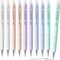 Temiary 10 Pcs Retractable Erasable Gel Pens, Fine Point 0.5 mm, Make Mistakes Disappear, Smooth Writing Gel Pen with Eraser for Journaling Note Taking Marking Planner Crossword Puzzles (Black Ink)