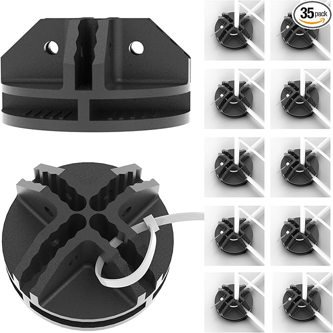 35Pcs Cube Wire Connector replacement for Cube Storage Modular Closet Organizer and Metal Grid Shelving or Pet Animal Playpen (Black)