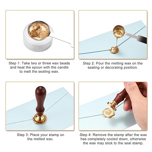 Yoption 360Pcs Light Gold Sealing Wax Beads, Vintage Wax Seal Beads for Embellishment of Wedding Invitation, Envelope, Gift Wrapping, Wine Package