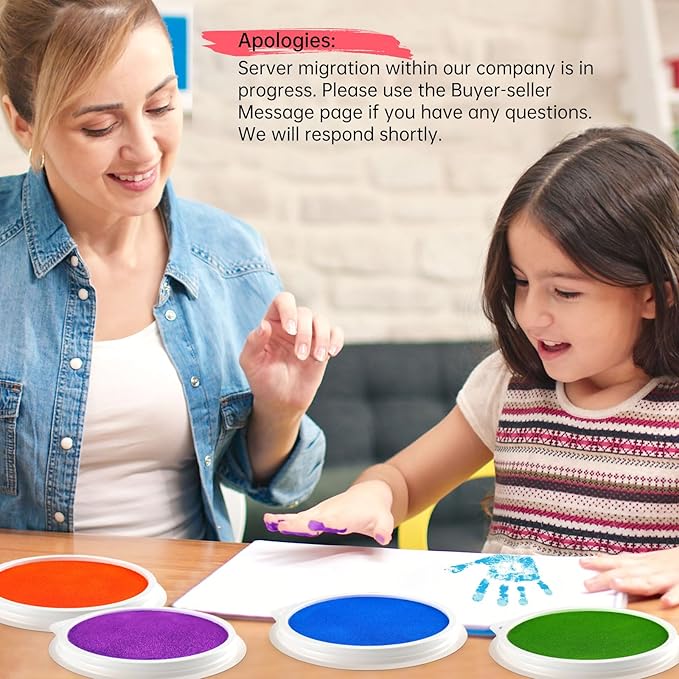 Lorzon 16 Pack Washable Ink Pads for Kids, 7" Large Round Stamp Pads for Finger Painting Rubber Stamps