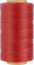Sturdy Bonded Waxed Polyester Thread, 0.55mm, 437 Yards Wax String Cord - Rust Red for Leather, Hand Sewing, Stitching, Bookbinding, Beading, Bracelets and Macrame Jewelry Making