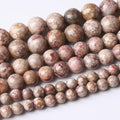32PCS 12MM Flowery Cowry Fossil Stone Beads Energy Healing Beads for DIY Jewelry Bracelet Necklace Making for Jewelry Making15Inch