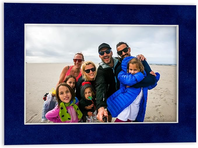 Pack of Ten Acid Free 11x14 Mats Bevel Cut for 8.5x11 Photos - Brooke Blue Suede Precut Matboards With Backing Boards and Self Seal Photo Mat Bags For Pictures, Photos, Framing - 4-ply Thickness